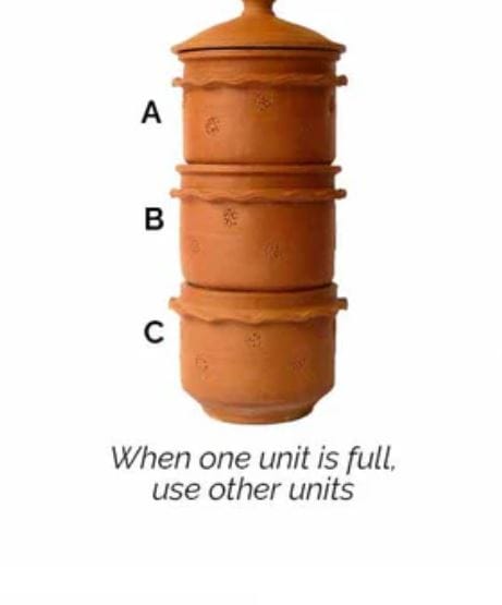 Khamba Composter | Terracotta stack home compost bin