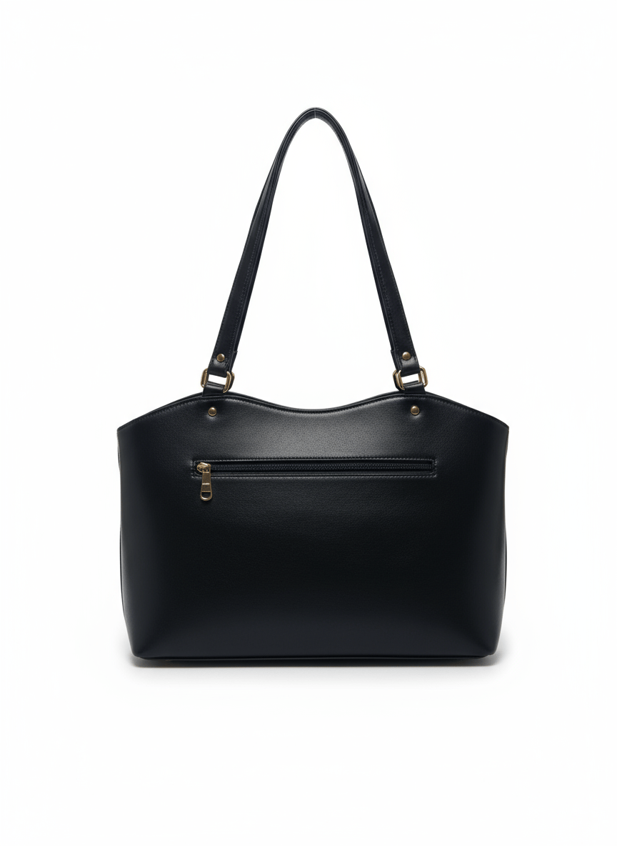Sleek Black Leather Handbag