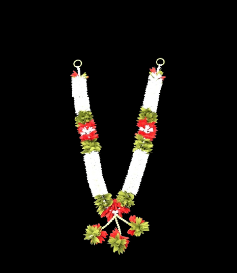 NLR URBAN Elegant Artificial White Green Red Flower Garland for Weddings & Festivals 3 - Party and Festive Needs | Buy online on ZillyBuy
