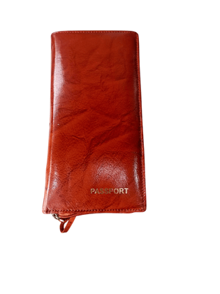 Reddish-Brown Leather Passport Holder