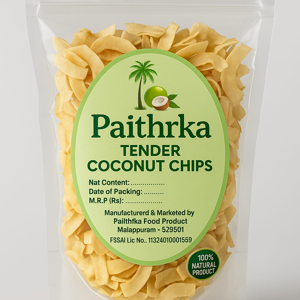 Paithrka Natural Tender Coconut Chips (100 Gm, Pack Of 1) | Rich In Fiber | No Preservatives | Never Fried | Gluten Free | Non Gmo | No Cholesterol - Fresh