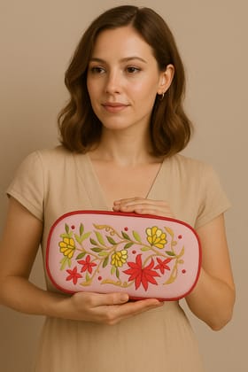 Gulmohar Grace – Handcrafted Embroidered Pink Chasma Cover Gulmohar Grace – Handcrafted Embroidered Pink Chasma Cover