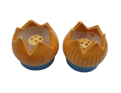 Ceramic Lotus Incense Stick Holder Diffuser Orange Blue (Set of 2) Ceramic Lotus Incense Stick Holder Diffuser Orange Blue (Set of 2)