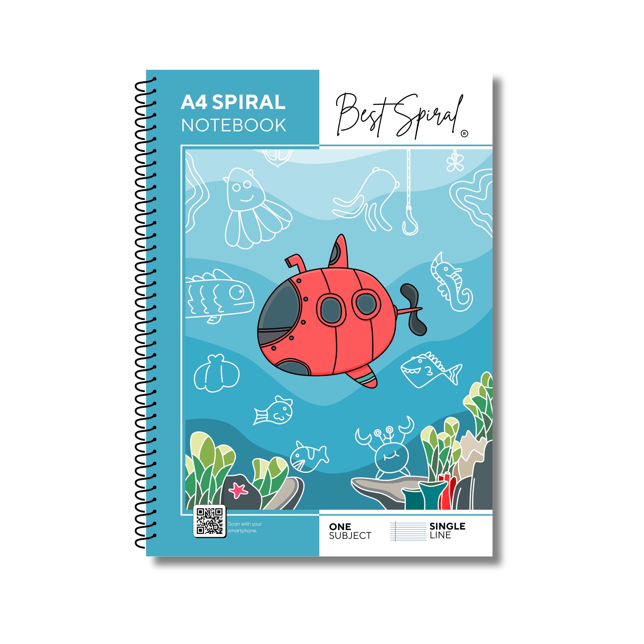 Best Spiral | 500 Pages | Single Line | A4 Spiral Notebook | 21 cm x 29.7 cm | Pack of 1