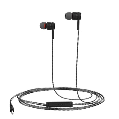 Portronics Conch Gama with In-Built Mic, High Bass, Anti Tangle Wire, Noise Isolation (Black)