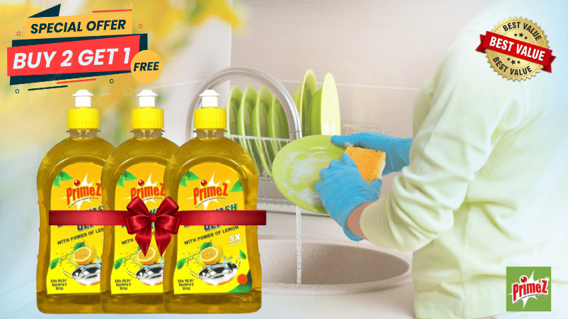 PrimeZ Lemon Power Dishwash Liquid - Buy 2 Get 1 Free (3x Pack)
