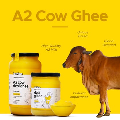 A2 Cow Desi Ghee 1000 ml | Bilona Method | Curd-Churned | Lab Tested.