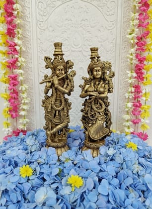 Radha Krishna brass idol