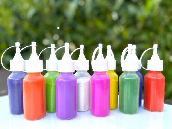 Rangoli Powder Colour Pack of 10 Nozzle Bottle