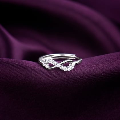 Infinity Zircon Silver Ring
