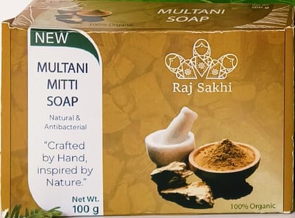 Raj Sakhi New Multani Mitti Soap - Natural & Antibacterial (100g)