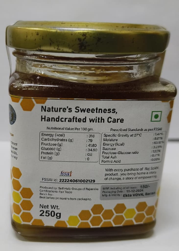 Raj Sakhi Pure Honey - Nature's Sweetness, Handcrafted, 250g