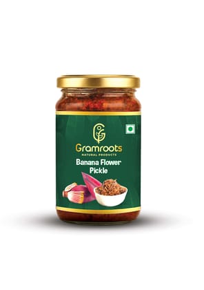 Gramroot Banana Flower Pickle - Authentic Indian Pickle Made with Fresh Banana Flowers, Green Chilies, Ginger, Garlic, and Spices - 250g Gramroot Banana Flower Pickle - Authentic Indian Pickle Made with Fresh Banana Flowers, Green Chilies, Ginger, Garlic, and Spices - 250g