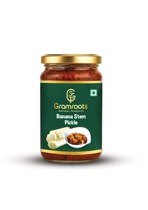 Gramroot Banana Stem Pickle - Authentic Indian Pickle Made with Fresh Banana Stem , Green Chilies, Ginger, Garlic, and Spices - 250g Gramroot Banana Stem Pickle - Authentic Indian Pickle Made with Fresh Banana Stem , Green Chilies, Ginger, Garlic, and Spices - 250g