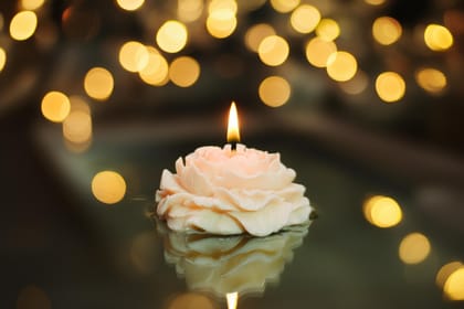 Rose Mold Candle (90 Gram White Colour