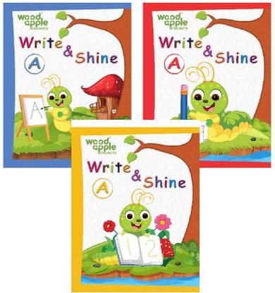 Early Learning Book | Set of 3 | English , Hindi & Maths Activity Books for Kids (Age 3-5 Years) | Write & Shine A | Writing Practice & Skill-Building Workbook | Practice Books for Kids