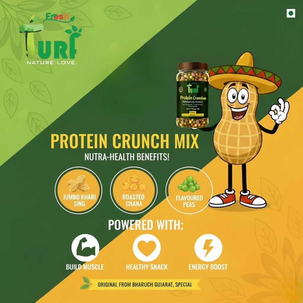 Turf Fresh Premium Panch Crunch MatarMix | Bharuch Special Roasted Five Floavours Chatpta PeasMix| High Panch Protein CrunchyMix Snack | Healthy & Tasty MixNamkeen | Power Packed Anytime Snack (Chatori Punch Pack - 250g)