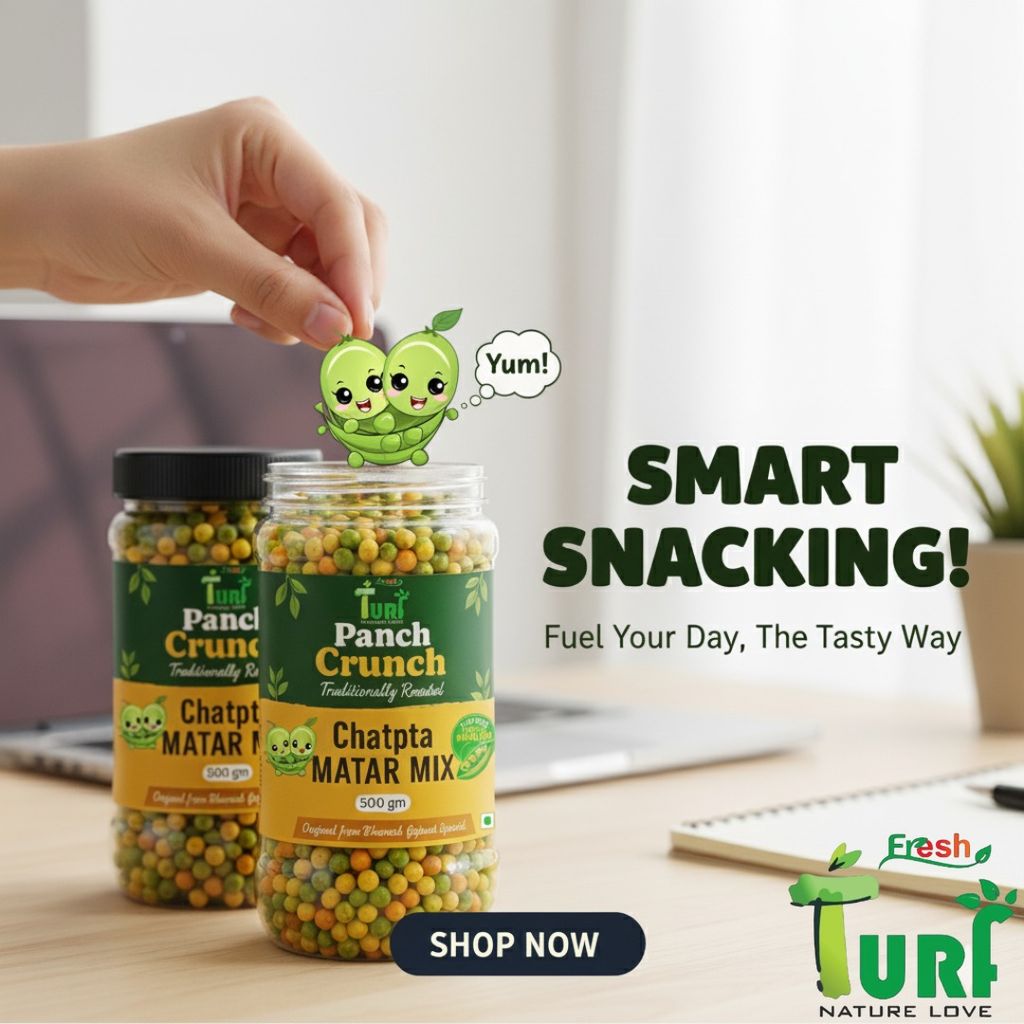 Turf Fresh Premium Panch Crunch MatarMix | Bharuch Special Roasted Five Floavours Chatpta PeasMix| High Panch Protein CrunchyMix Snack | Healthy & Tasty MixNamkeen | Power Packed Anytime Snack (Atrangi Punch - 500g)