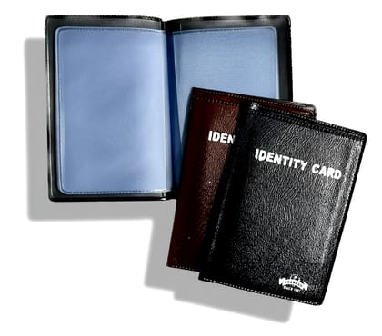Prakash Deluxe Leather ID Card & Badge Holder (or similar, like Slim Card Case with Clear Window)