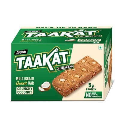Taakt hunger Bar Coconut Crunchy - Pack of 10 Taakt hunger Bar Coconut Crunchy - Pack of 10