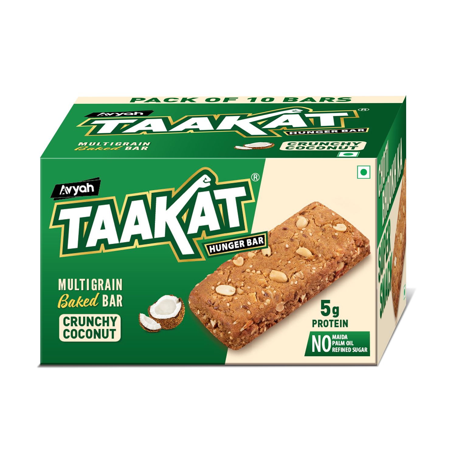 Taakt hunger Bar Coconut Crunchy - Pack of 10