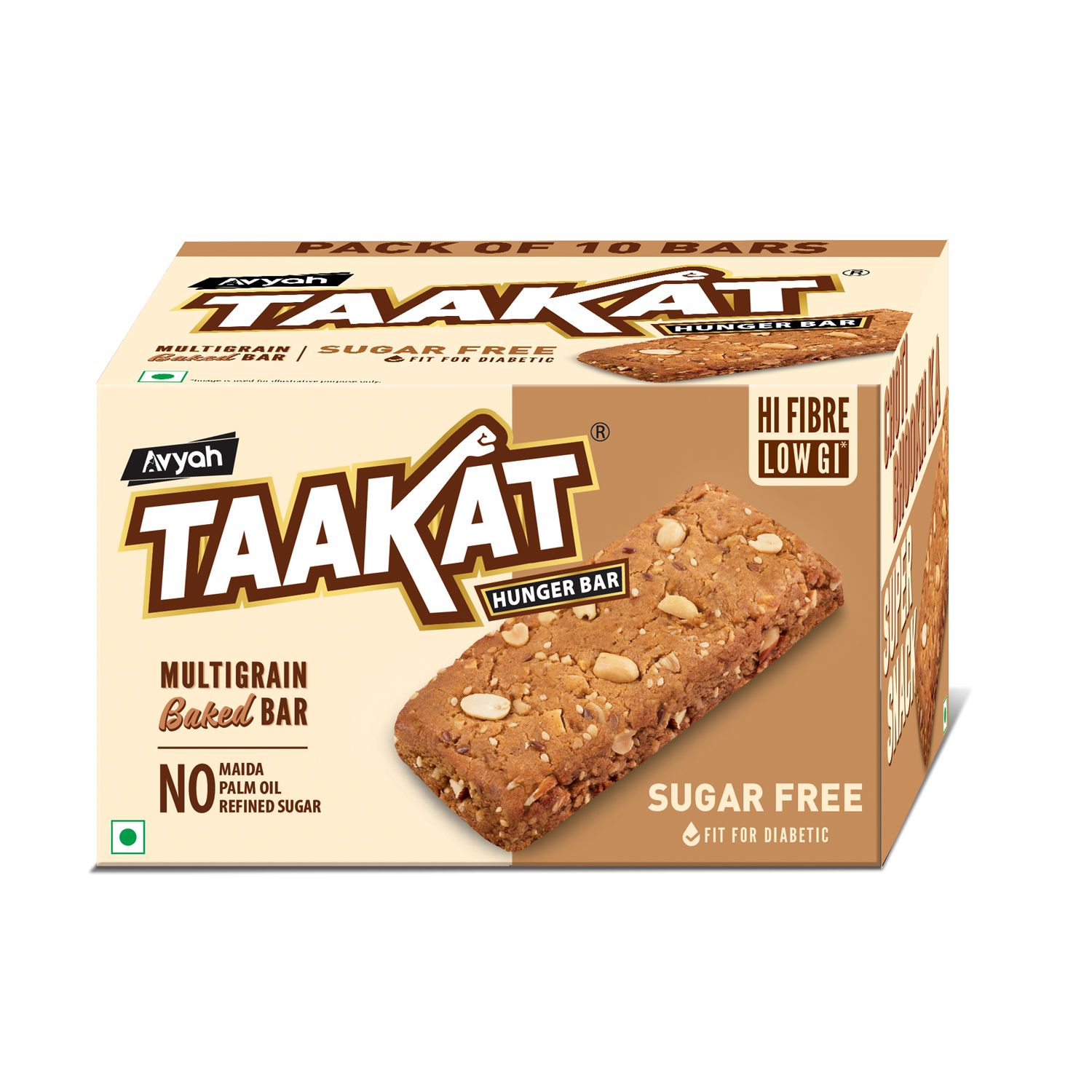 Taakat Hunger Bar Sugarfree: Pack of 10
