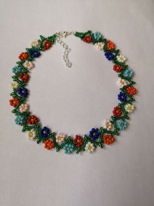 Vibrant Multi-Color Beaded Floral Bracelet for Women Vibrant Multi-Color Beaded Floral Bracelet for Women