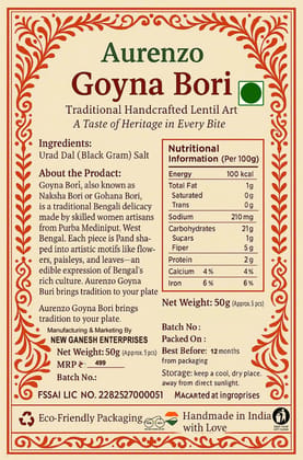 Aurenzo Goyna Bori Traditional Crispy Indian Snack