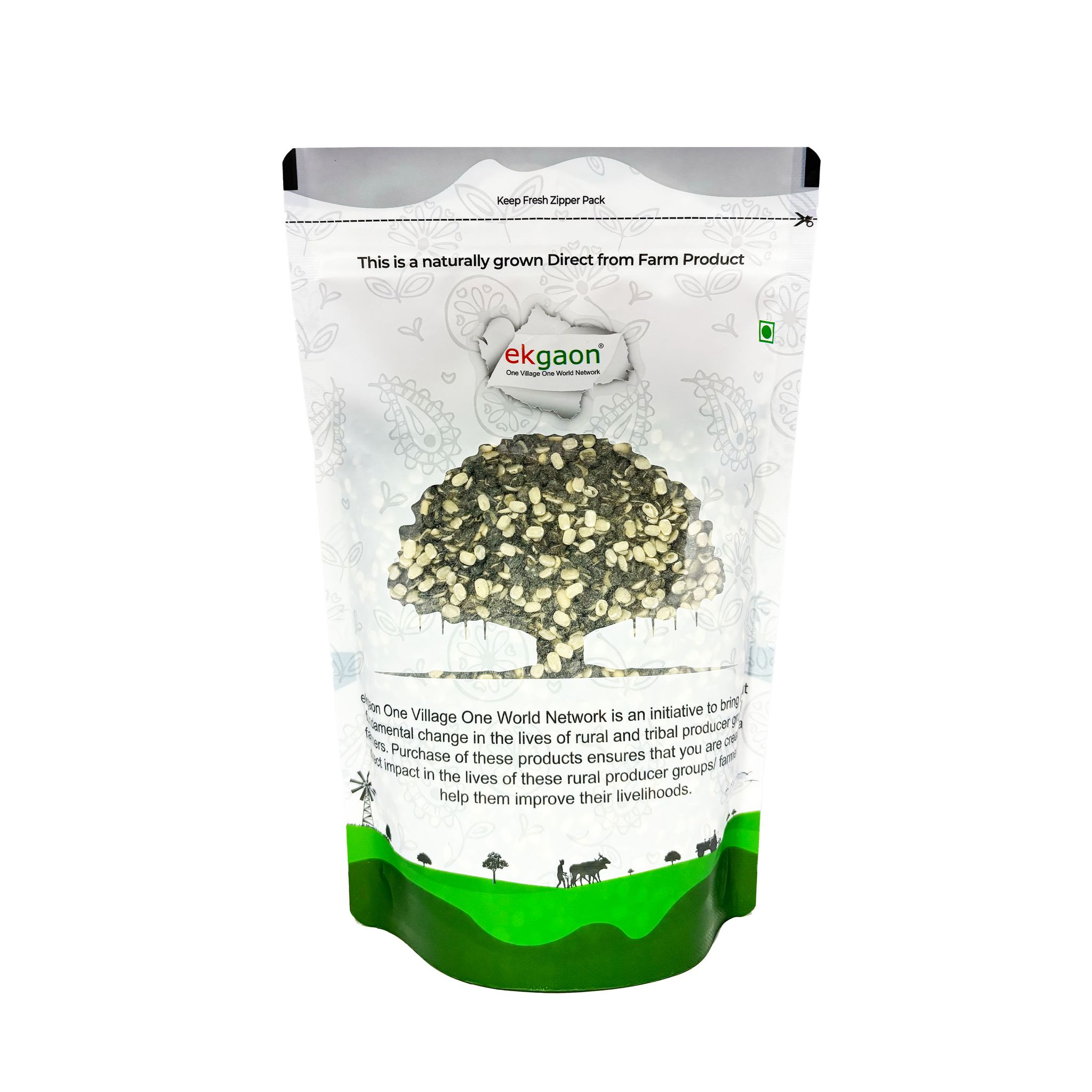 Unpolished Desi Urad Dal - Chhilka (Split with skin Black Gram) 1Kg