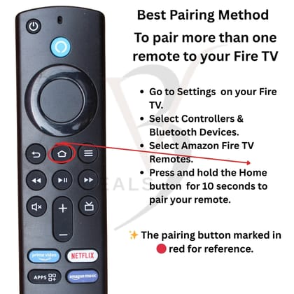 V3Deals Compatible with Amz Fire Tv Stick Remote Only Original Suitable for 3rd Generation Model Bluetooth Remote Control Voice Command Feature - Pairing Must (AmzFire TV)