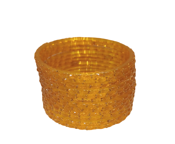 Golden Orange Beaded Stackable Bangles Set for Women - Bangles & Bracelets | Buy online on ZillyBuy