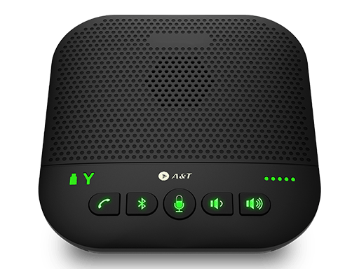A&T AIR 100 Portable Bluetooth Conference Speakerphone with Mic & Volume Controls