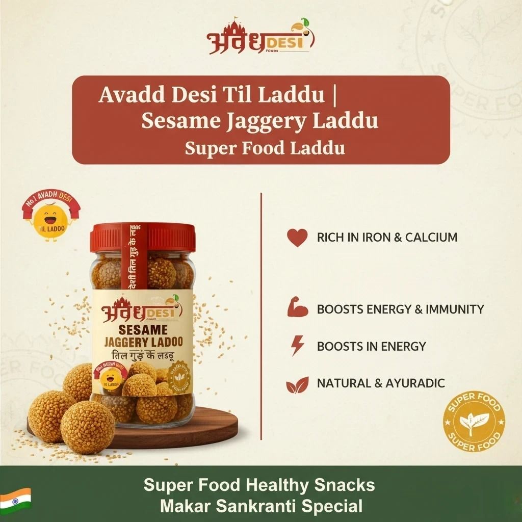Avadh Desi Foods Traditional Til Delight | Nawabi Til Mithai | Makar Sankranti Premium Sesame Crunch ( 500_G )