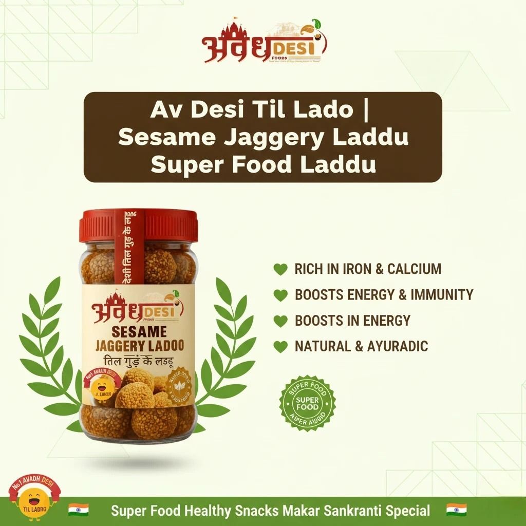 Avadh Desi Foods Traditional Til Delight | Nawabi Til Mithai | Makar Sankranti Premium Sesame Crunch ( 500_G )