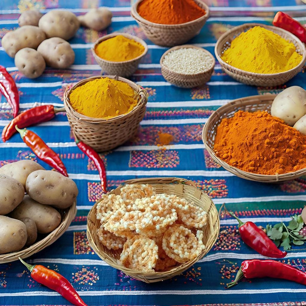 BELPATRA FOODS Tasty KurKure Sabudana Aloo Chakli Ready-to-Fry! Potato Chakli For Upwas Snacks Falhari | Upwas Chips ( 250_G )