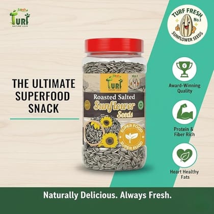 TURF FRESH - Roasted Salted Jumbo Sunflower Seeds | Surajmukhi Beej – The Ultimate Superfood Snack! A+ GRADE SEEDS Healthy Snacks (400G_SeedGiant)(200Gx 2 Pack) TURF FRESH - Roasted Salted Jumbo Sunflower Seeds | Surajmukhi Beej – The Ultimate Superfood Snack! A+ GRADE SEEDS Healthy Snacks (400G_SeedGiant)(200Gx 2 Pack)