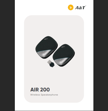 A&T AIR 200 Conference Speakerphone with AI Noise Reduction & 8 Mic Array for Boardrooms