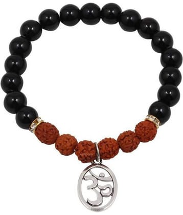 Astrodidi Rudraksha And Black Onyx Combination Bracelet