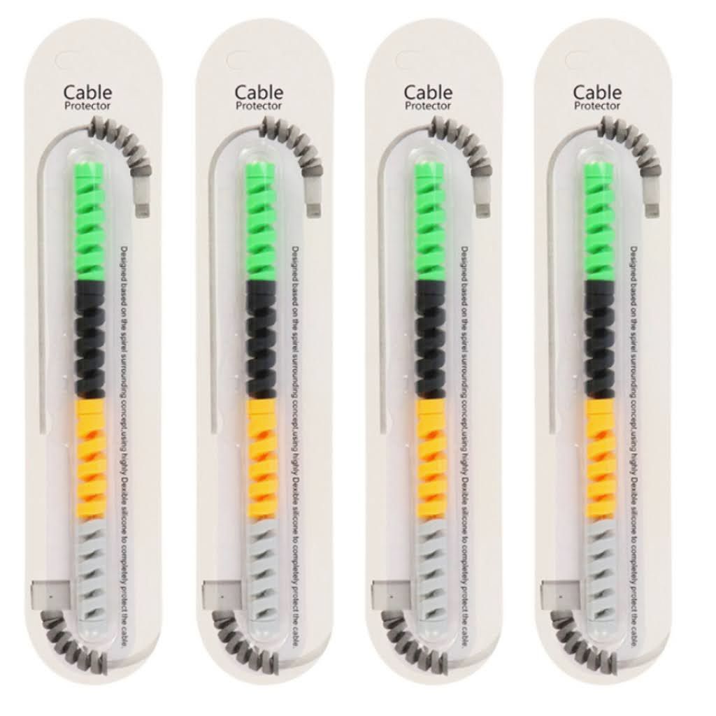 Spiral Charger Cable Protector Data Cable Saver Charging Cord Protective Cable Cover (4 Set)