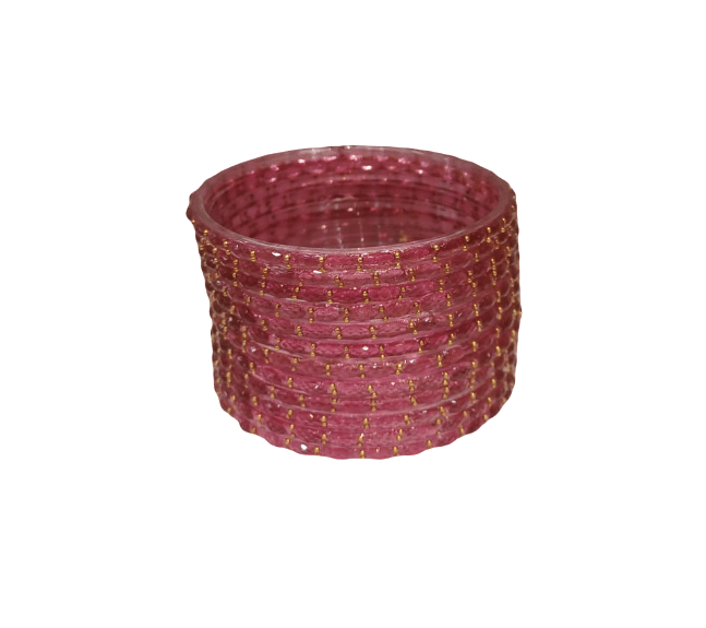 Elegant Pink and Gold Plated Traditional Bangle Set for Women - Bangles & Bracelets | Buy online on ZillyBuy