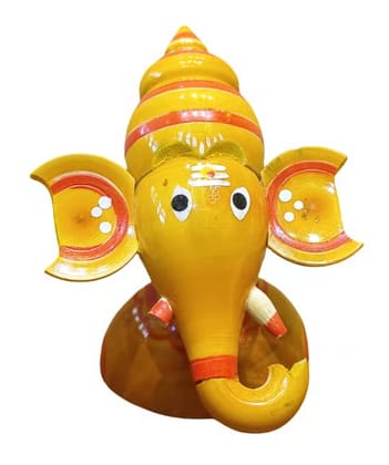 Handcrafted Yellow Ganesha Idol Decorative Showpiece