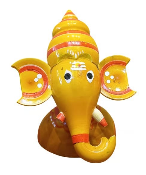 Handcrafted Yellow Ganesha Idol Decorative Showpiece
