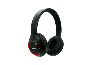 A&T LFH Professional Bluetooth Over-Ear Headphones - Black with Red Accents