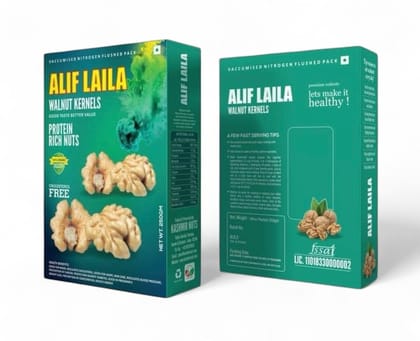 ALIF LAILA Walnut Kernels 250g - Protein Rich, Cholesterol Free Kashmir Nuts