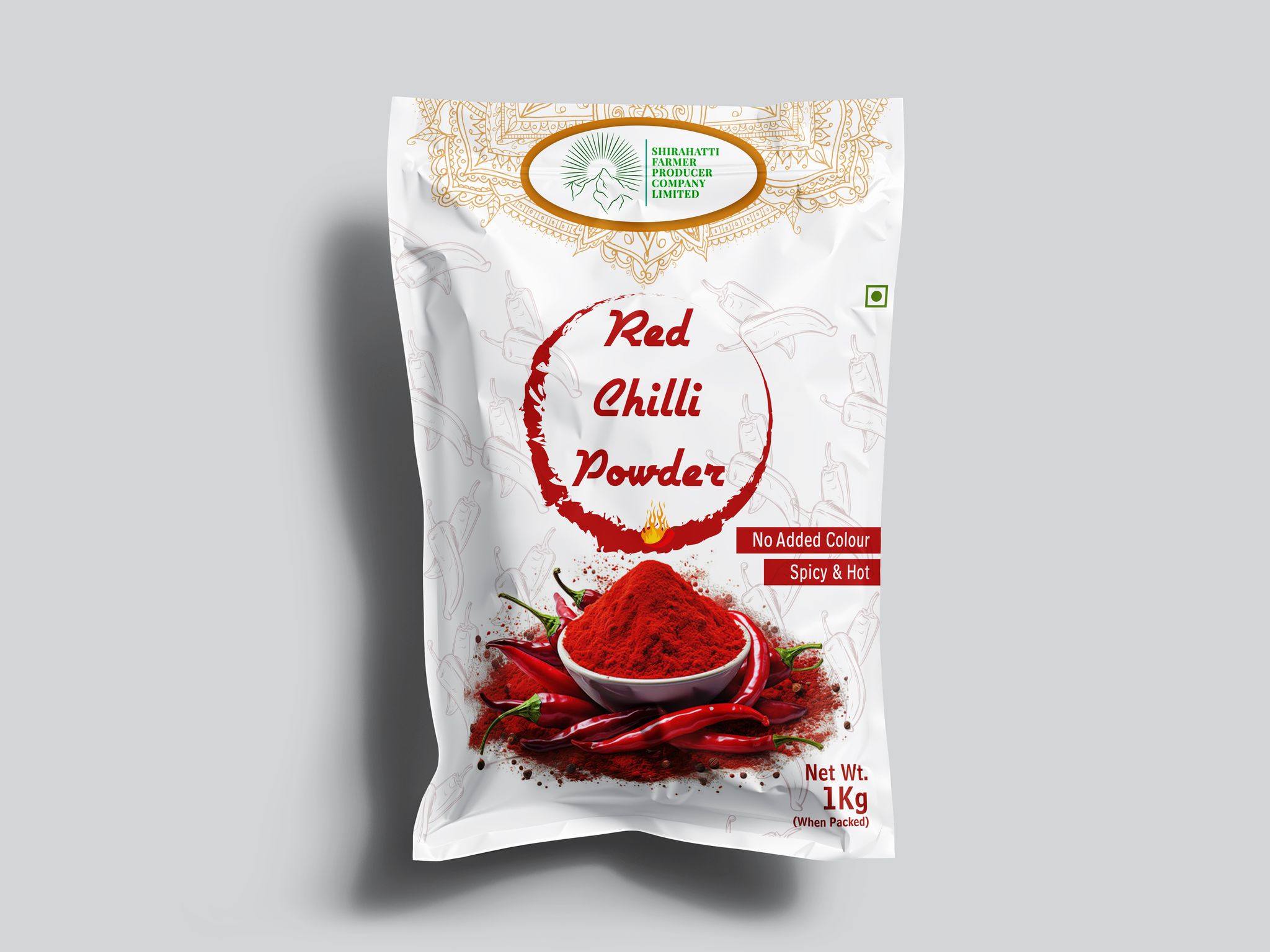 Shirahatti Premium Spicy & Hot Red Chilli Powder - 1Kg, No Added Colour