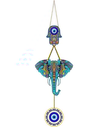 Positive Vibe Lifestyle Wood Evil Eye Wall Sculpture Multi - Pack of 1