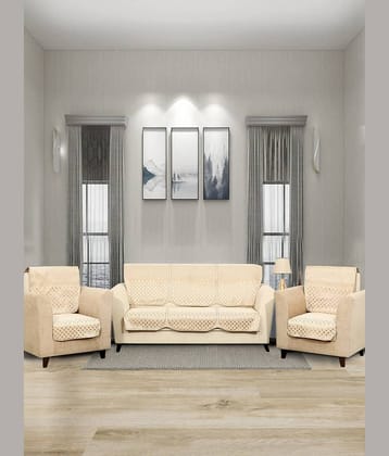 BELLA TRUE 5 Seater Maroon Velvet Set of 6 Seat Cover