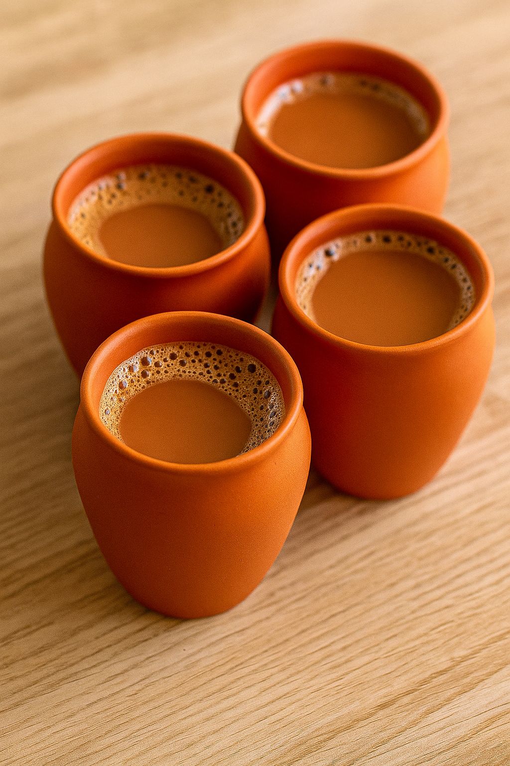 Handcrafted Terracotta Clay Kulhad Cups Set of 4 for Chai, Lassi & Coffee