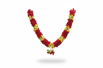 Artificial Red Yellow Green Floral Garland Decoration for Home & Events Artificial Red Yellow Green Floral Garland Decoration for Home & Events