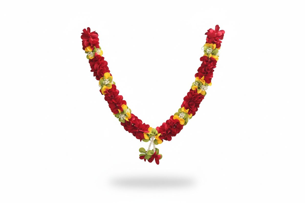 Artificial Red Yellow Green Floral Garland Decoration for Home & Events
